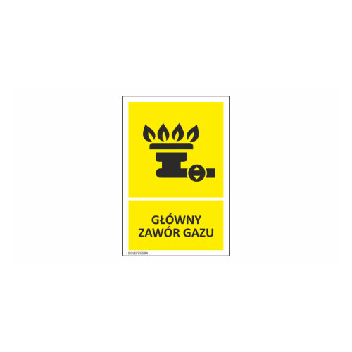 Znak "Główny zawór gazu"  Bold