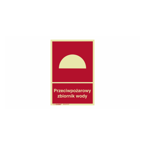 Znak "Przeciwpożarowy zbiornik wody" Bold