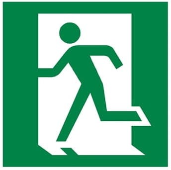 Piktogram "Drzwi (wyjście) ewakuacyjne lewostronne"