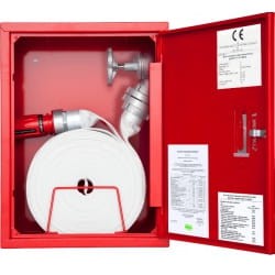 Hydrant wewnętrzny z wężem płasko składanym DN 52 w koszu z dodatkowym wężem SUPRON