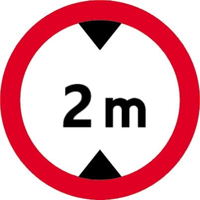 Znak "Zakaz wjazdu pojazdów o wysokości ponad 2m"   Signproject 