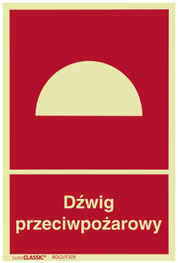 Znak "Dźwig przeciwpożarowy" Bold