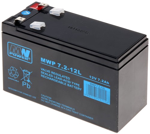 Akumulator AGM MWP 7,2Ah/12V MW Power
