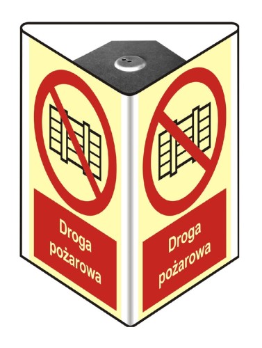 Znak "Nie zastawiać - droga pożarowa" (3D do słupka)