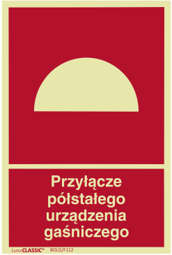 Znak "Przyłącze półstałego urządzenia gaśniczego" Bold
