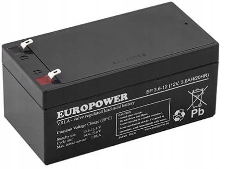 Akumulator 12V - 3,6Ah Europower