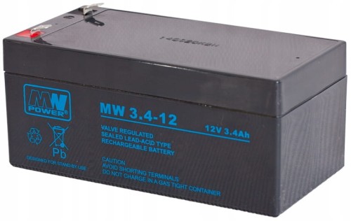 Akumulator AGM 12V - 3,4Ah MW Power