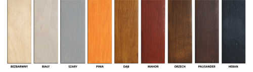 Paleta kolorów - lakiery ogniochronne