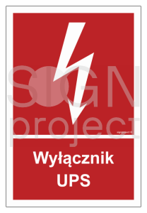 Znak 'Wyłącznik UPS' Signproject
