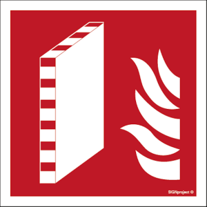 Znak "Ściana oddzielenia przeciwpożarowego"