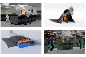 Koc gaśniczy 3x3m do gaszenia hulajnóg, rowerów elektrycznych i akumulatorów