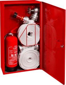 Hydrant wewnętrzny DN52 ECO z miejscem na gaśnicę oraz dodatkowym wężem