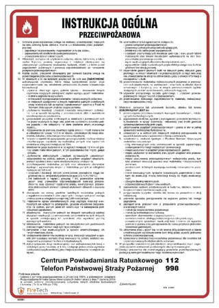 Znak "Instrukcja ogólna przeciwpożarowa" Signproject