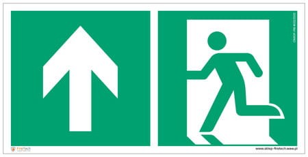 Znak "Kierunek do wyjścia ewakuacyjnego w górę lewostronny"  Signproject