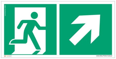 Znak "Kierunek do wyjścia ewakuacyjnego w górę w prawo" Signproject