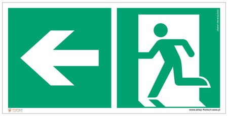Znak "Kierunek do wyjścia ewakuacyjnego w lewo" Signproject