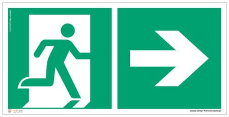 Znak "Kierunek do wyjścia ewakuacyjnego w prawo" Signproject