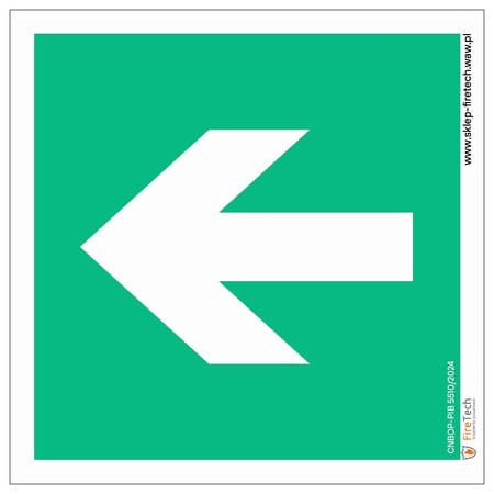 Znak "Kierunek drogi ewakuacyjnej (strzałka prosta)" Signproject