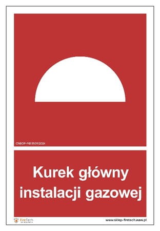 Znak "Kurek główny instalacji gazowej"   Signproject 