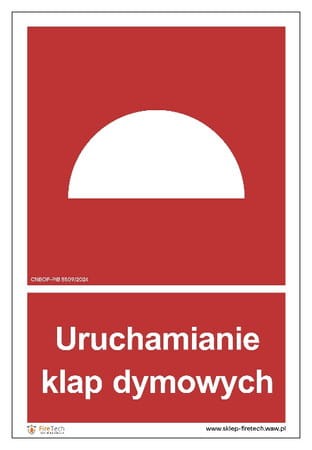 Znak "Uruchamianie klap dymowych" Signproject
