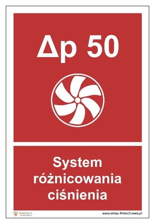 Znak "System różnicowania ciśnienia"  Signproject 