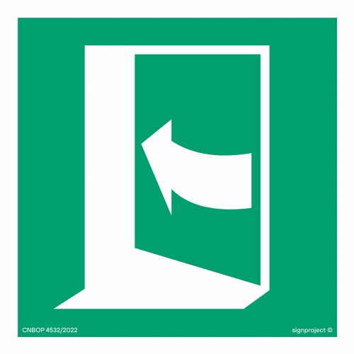 Znak "Pchać z lewej strony aby otworzyć" Signproject