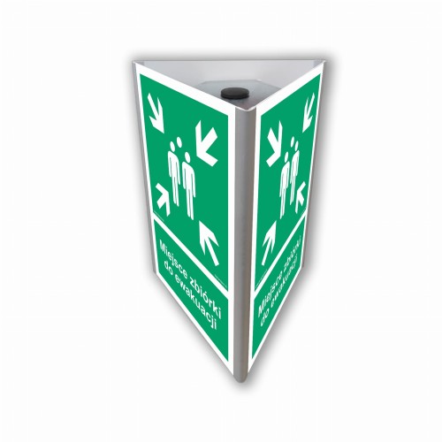 Znak "Miejsce zbiórki do ewakuacji" 3D do słupka Signproject