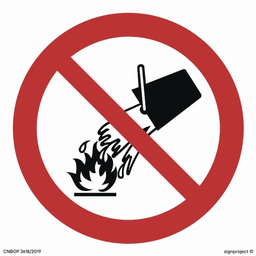 Znak "Zakaz gaszenia wodą" SignProject