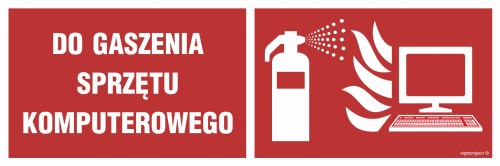 Znak „Gaśnica do gaszenia sprzętu komputerowego”  Signproject 