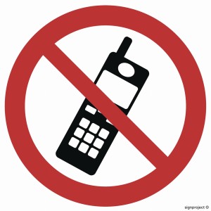 Znak "Zakaz używania telefonów komórkowych" Signproject