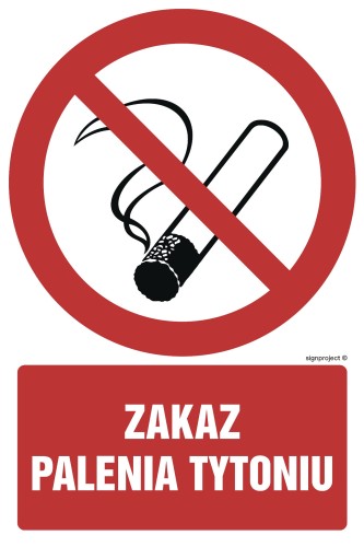 Znak "Zakaz palenia tytoniu"  Signproject