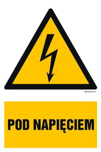 Znak "Pod napięciem"  Signproject 
