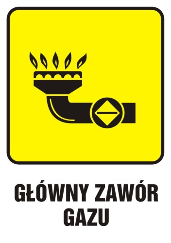 Znak "Główny zawór gazu"  Signproject