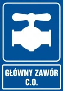 Znak "Główny zawór C.O" Signproject