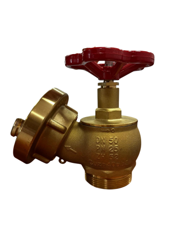 Zawór hydrantowy 52 mosiężny z nasadą mosiężną