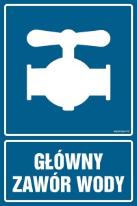 Znak " Główny zawór wody " Signproject