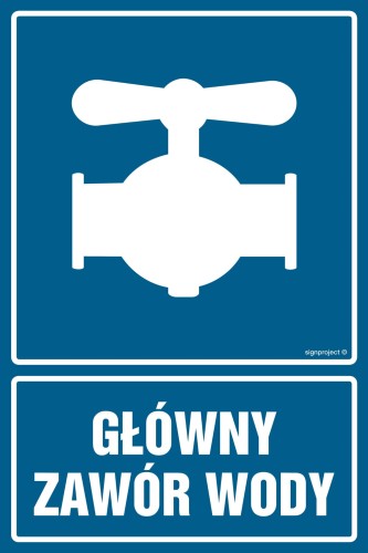 Znak " Główny zawór wody " Signproject