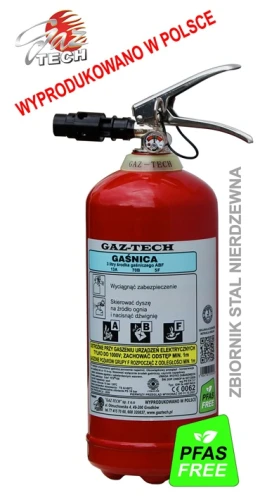 Gaśnica płynowa GW-3x ABF/INOX do 1kV PFAS FREE