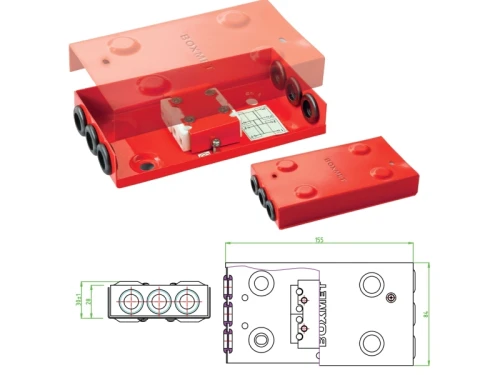 Puszka instalacyjna przeciwpożarowa rozgałęźna 4x2 0,5-2,5 mm2