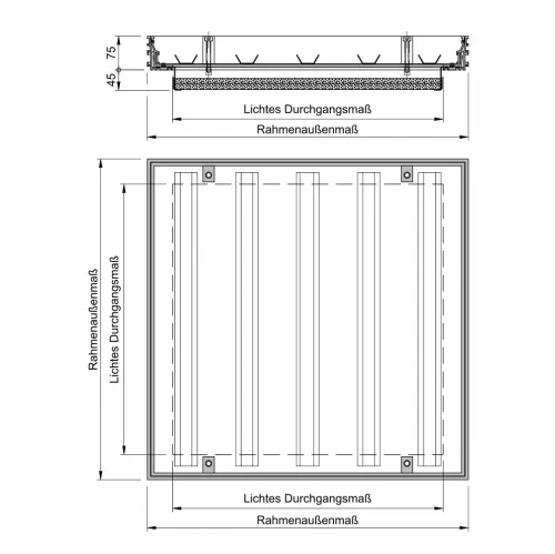 Przeciwpożarowa pokrywa włazu z aluminium Seria 7500