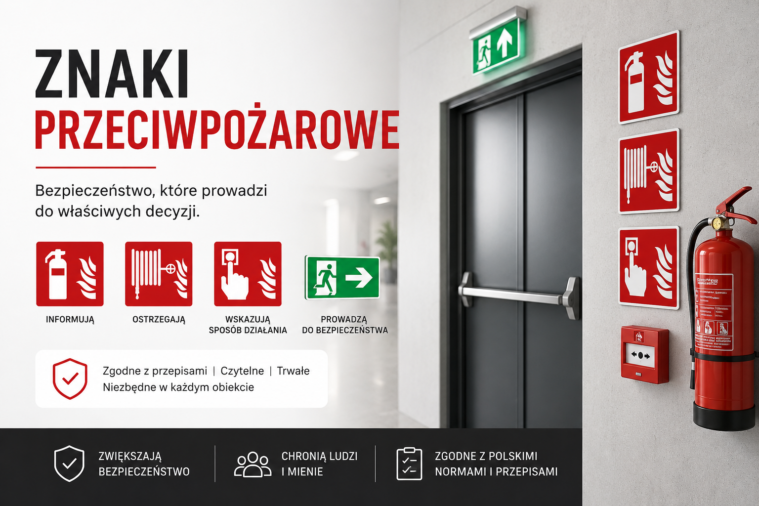 Znaki przeciwpożarowe - odpowiednie oznakowanie budynku