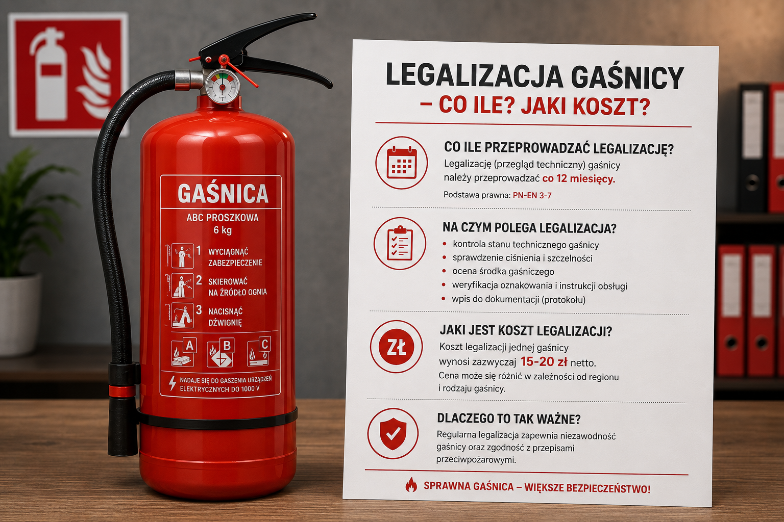 Legalizacja gaśnic - co ile, jaki koszt